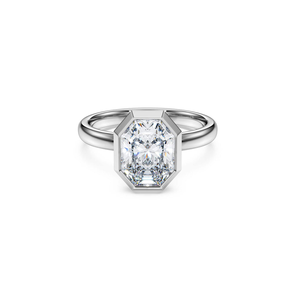Swarovski Bague à chaton Octagon, diamants de synthèse 2,0 ct tw, or blanc 18 carats