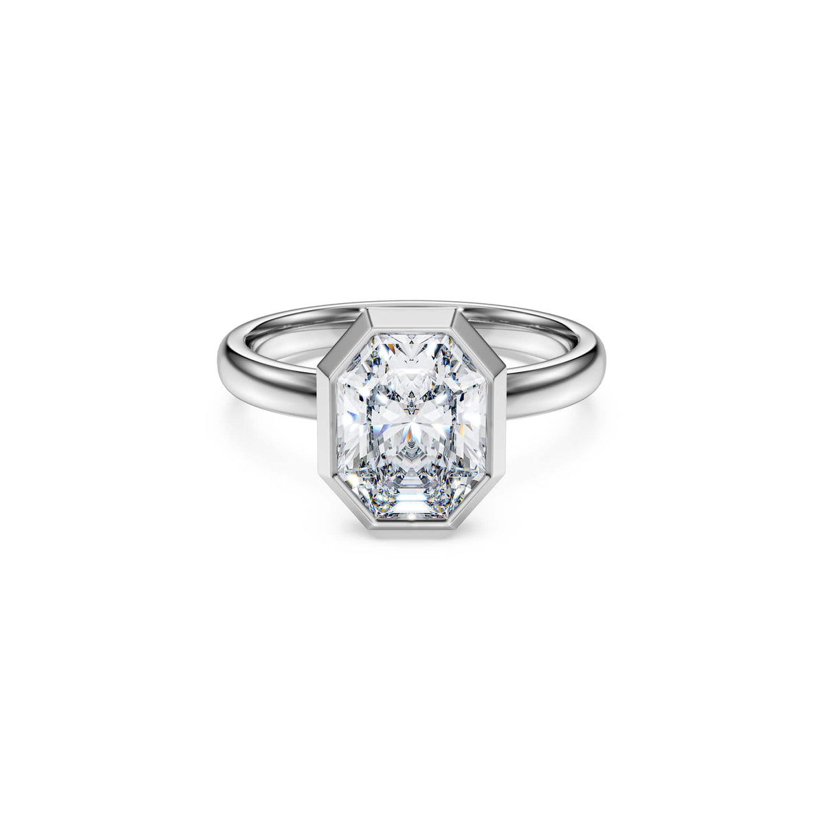Swarovski Bague à chaton Octagon, diamants de synthèse 2,0 ct tw, or blanc 18 carats