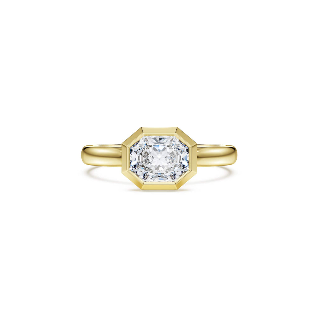 Swarovski Bague à chaton Octagon, diamants de synthèse 1,0 ct tw, or jaune 18 carats