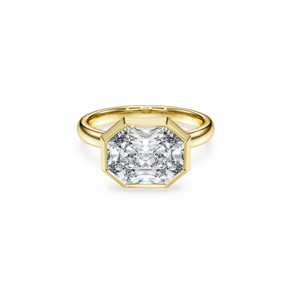 Swarovski Bague à chaton Octagon, diamants de synthèse 3,0 ct tw, or jaune 18 carats