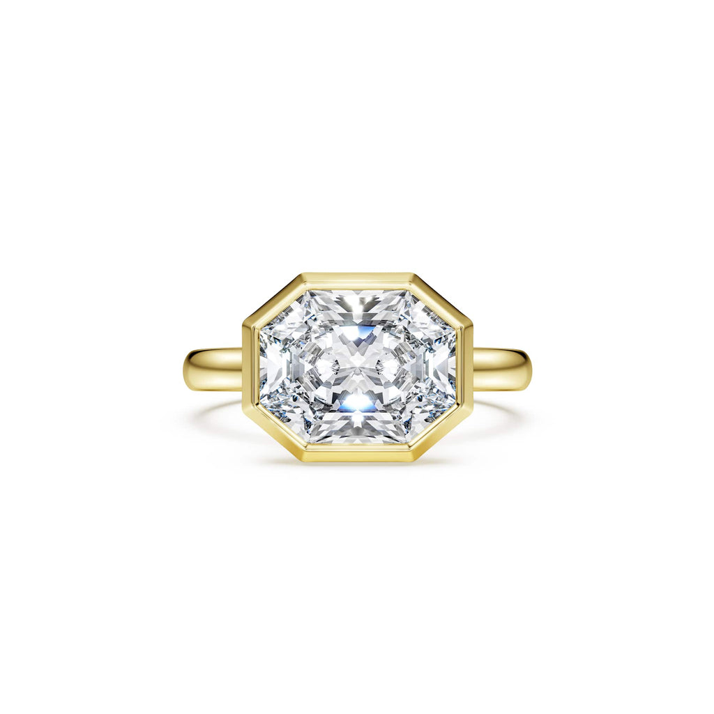 Swarovski Bague à chaton Octagon, diamants de synthèse 3,0 ct tw, or jaune 18 carats