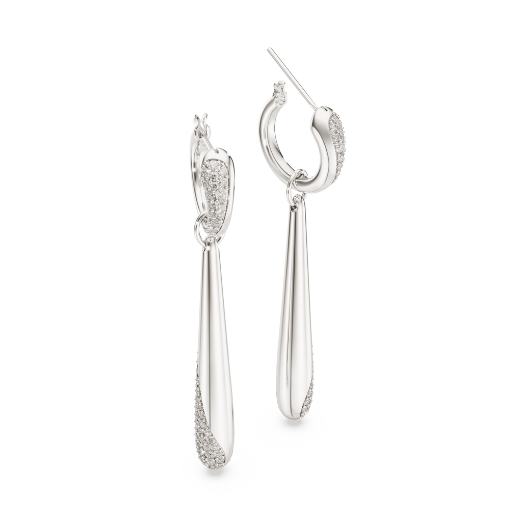 Swarovski Pendants d’oreilles avec anneaux Classica Blanc 5740455