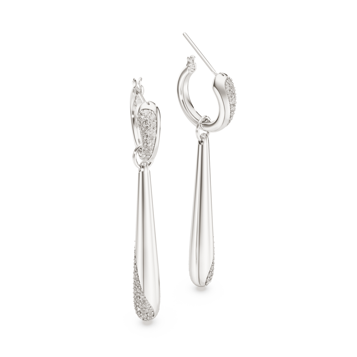 Swarovski Pendants d’oreilles avec anneaux Classica Blanc 5740455