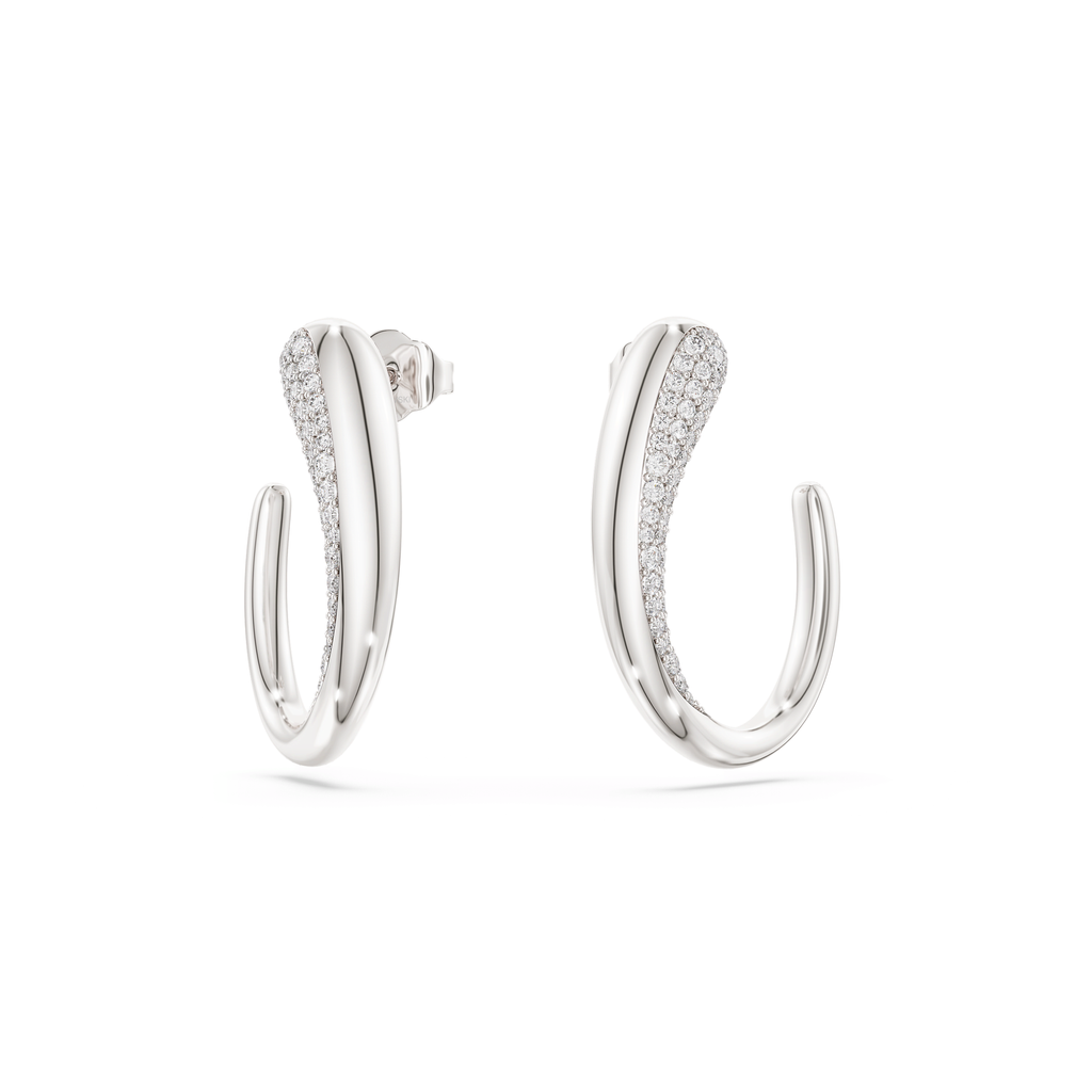 Swarovski Anneaux d'oreilles Classica Blanc 5740456