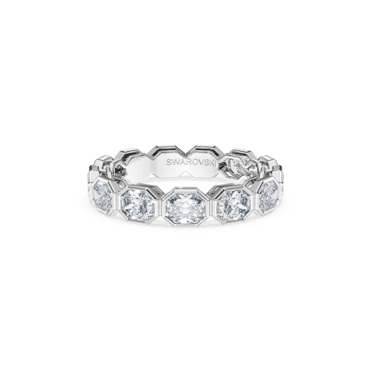 Swarovski Anneau Octagon, diamants de synthèse 2,8 ct tw, or blanc 18 carats