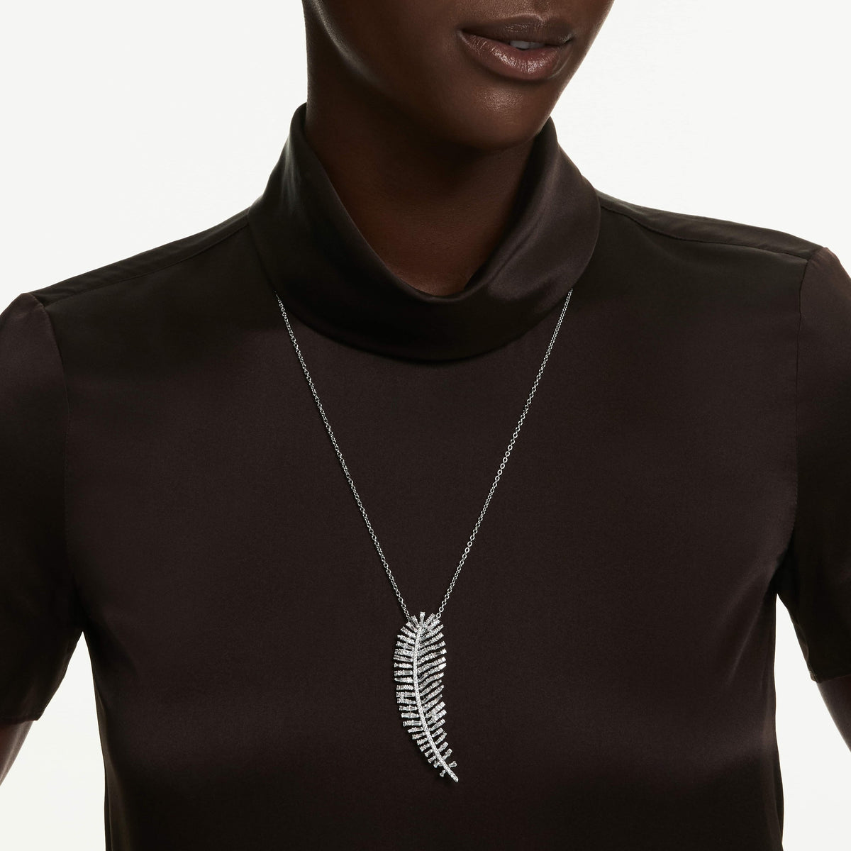 Swarovski Pendentif et broche Vienna Plume Blanc 5749209