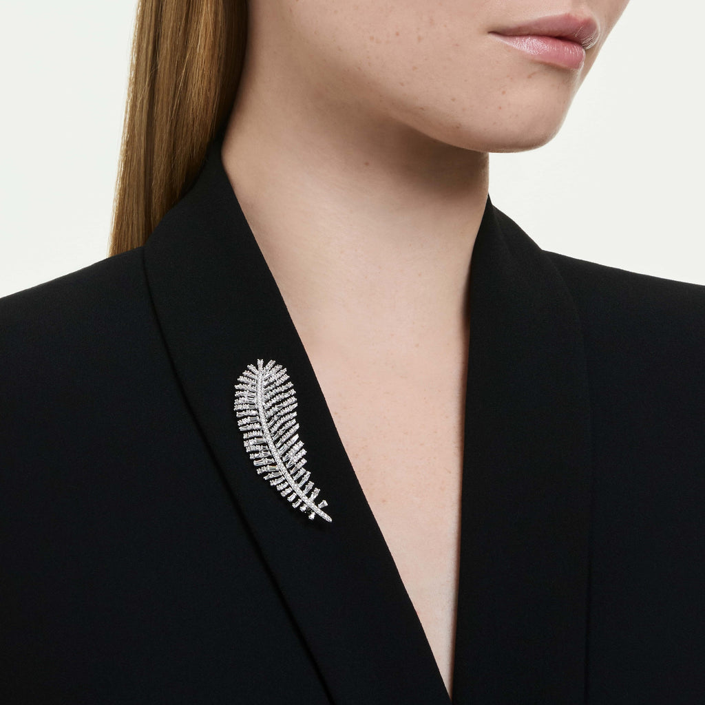 Swarovski Pendentif et broche Vienna Plume Blanc 5749209