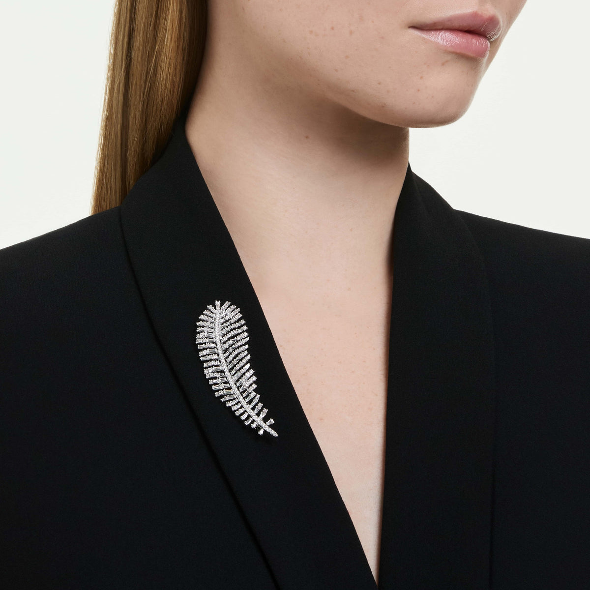 Swarovski Pendentif et broche Vienna Plume Blanc 5749209