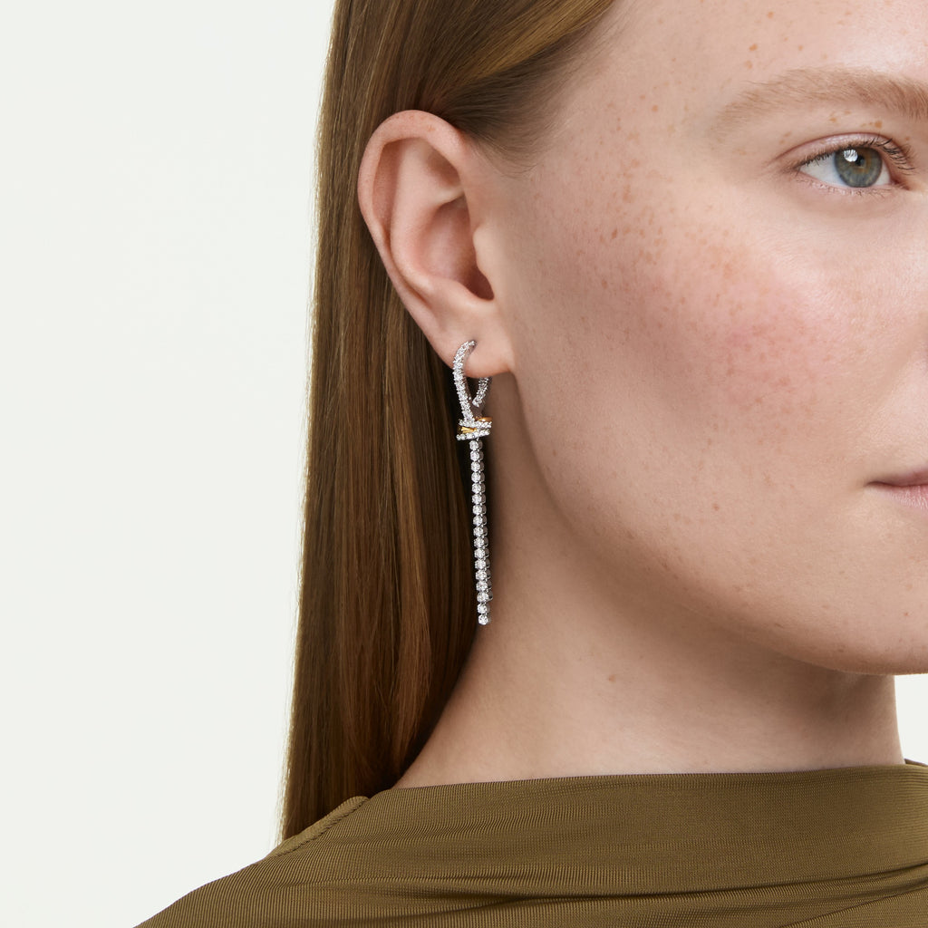 Swarovski Pendants d'oreilles Hyperbola nœud Blanc 5752866
