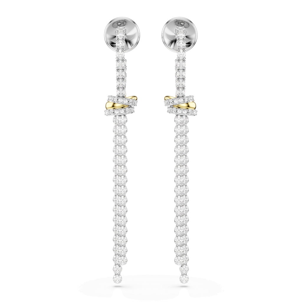 Swarovski Pendants d'oreilles Hyperbola nœud Blanc 5752866