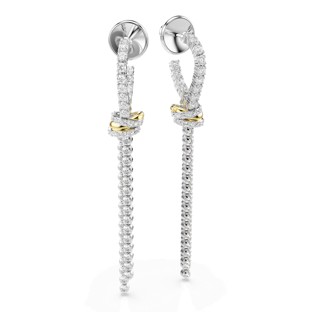 Swarovski Pendants d'oreilles Hyperbola nœud Blanc 5752866