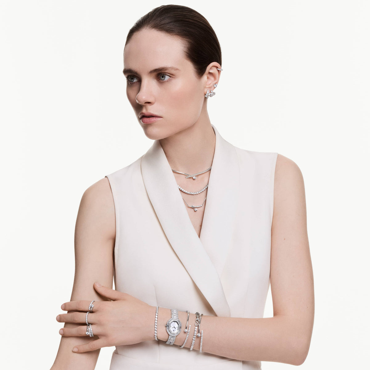 Swarovski Bague ouverte Matrix Blanc 5753573