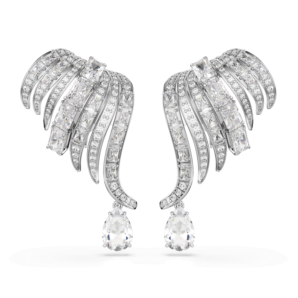 Swarovski Boucles d'oreilles clip Vienna Plume Blanc 5755961