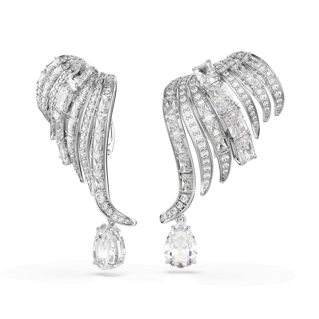 Swarovski Boucles d'oreilles clip Vienna Plume Blanc 5755961