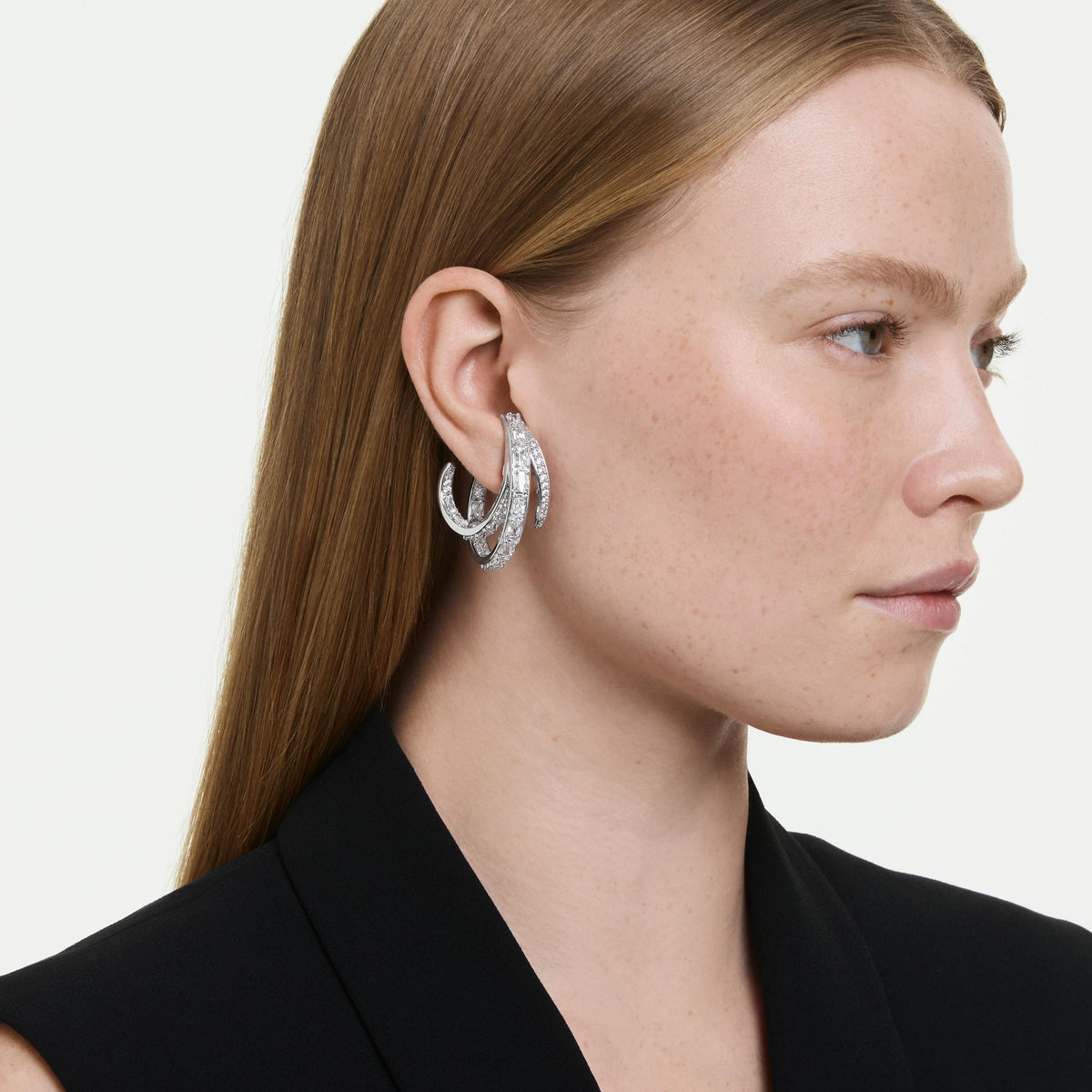 Swarovski Boucles d'oreilles clip Vienna Plume Blanc 5756046