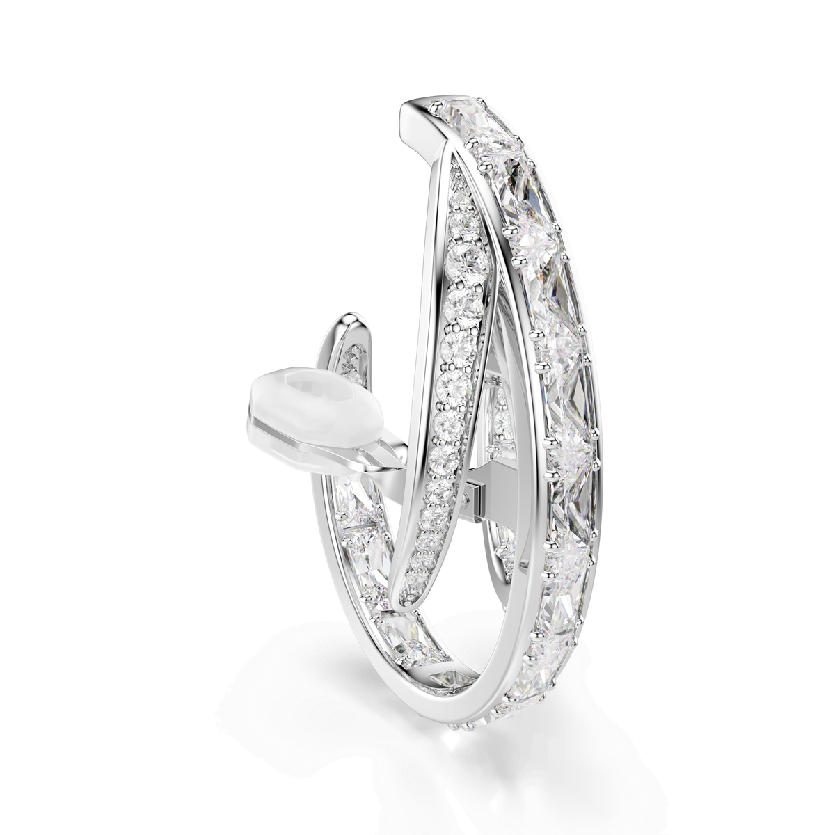 Swarovski Boucles d'oreilles clip Vienna Plume Blanc 5756046