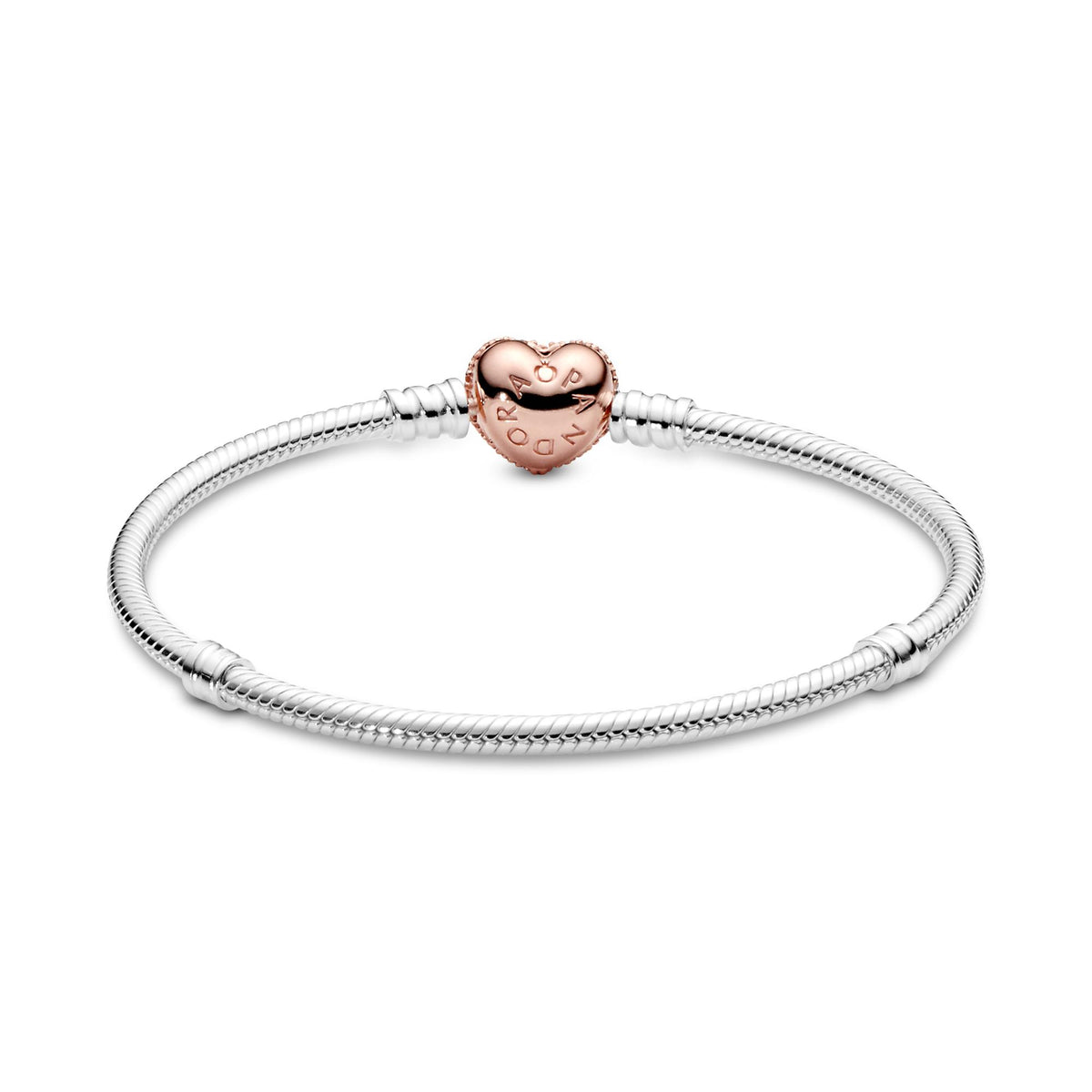 Pandora Moments Bracelet Maille Serpent Fermoir Cœur Pavé 586292CZ