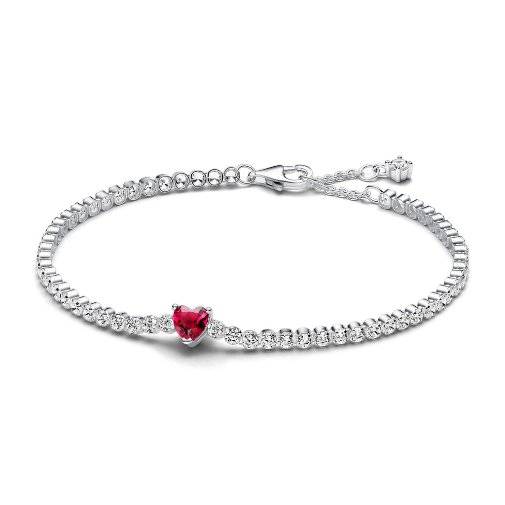 Pandora Timeless Bracelet Rivière Cœur Rouge Scintillant 590041C02