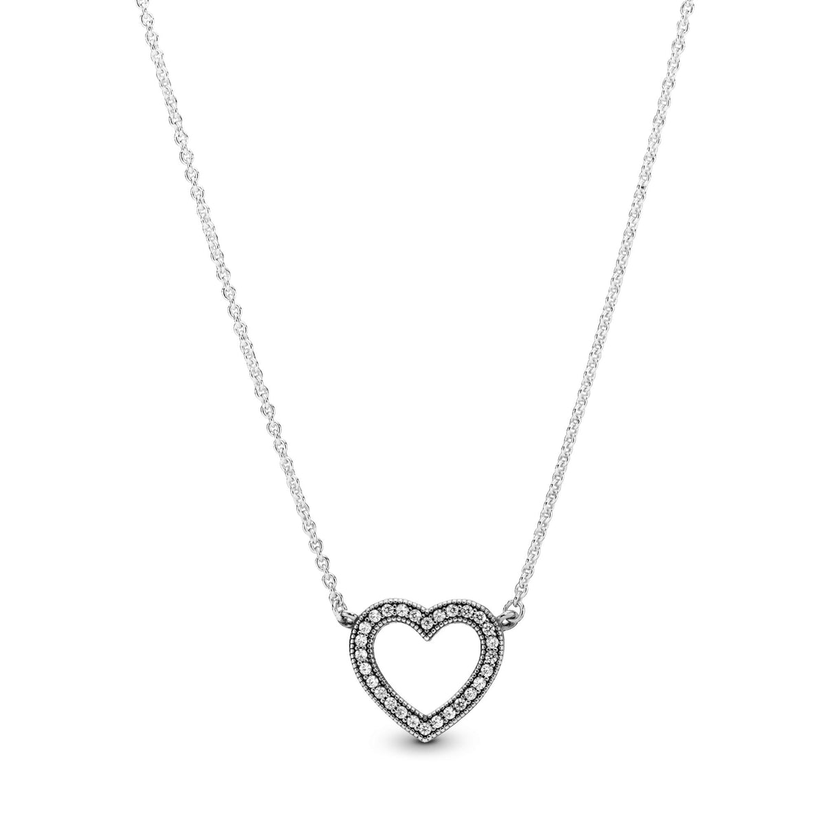 Pandora Signature Collier Cœur Ouvert Scintillant 590534CZ-45