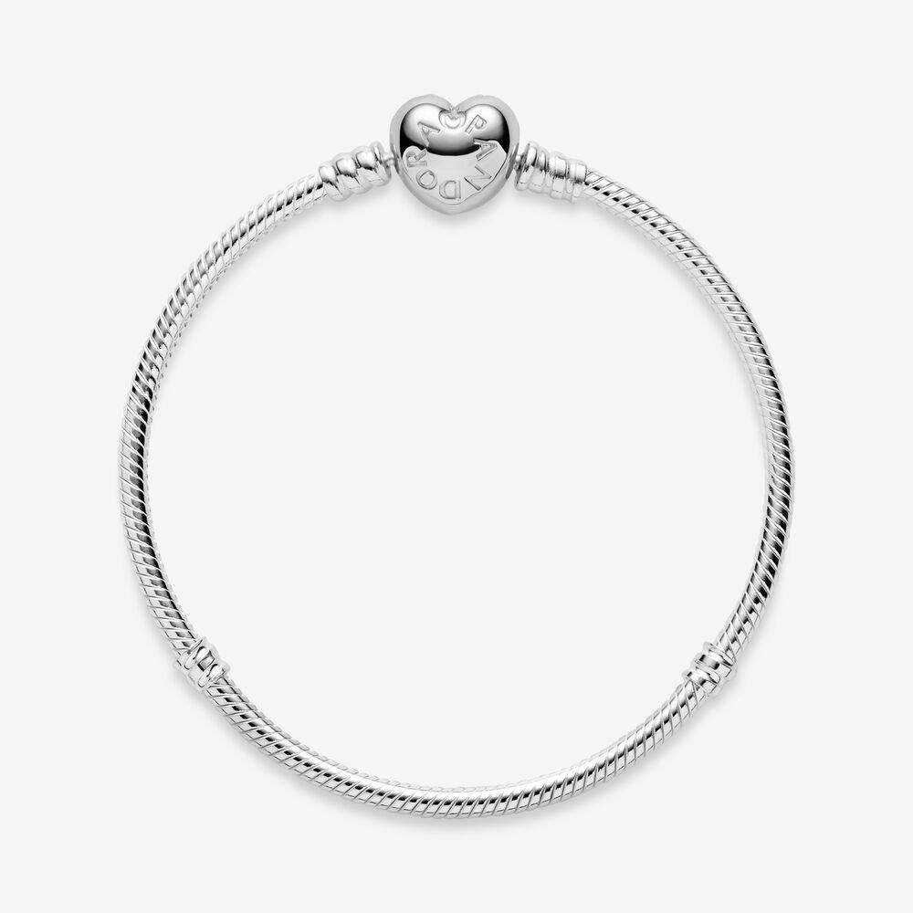 Pandora Moments Bracelet Maille Serpent Fermoir Cœur 590719