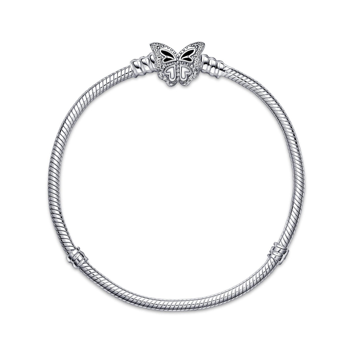 Pandora Moments Bracelet Maille Serpent Fermoir Papillon 590782C01