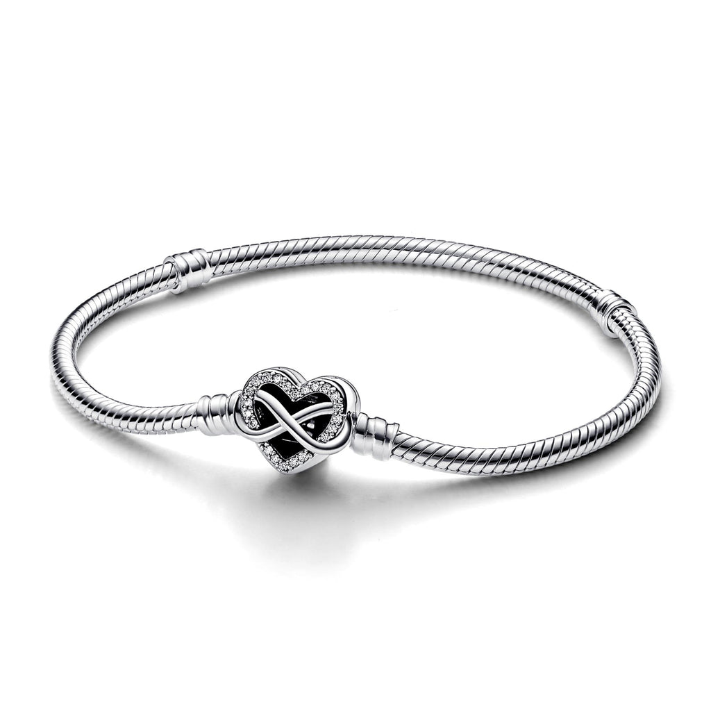 Pandora Moments Bracelet Maille Serpent Fermoir Cœur Infini Scintillant 592645C01