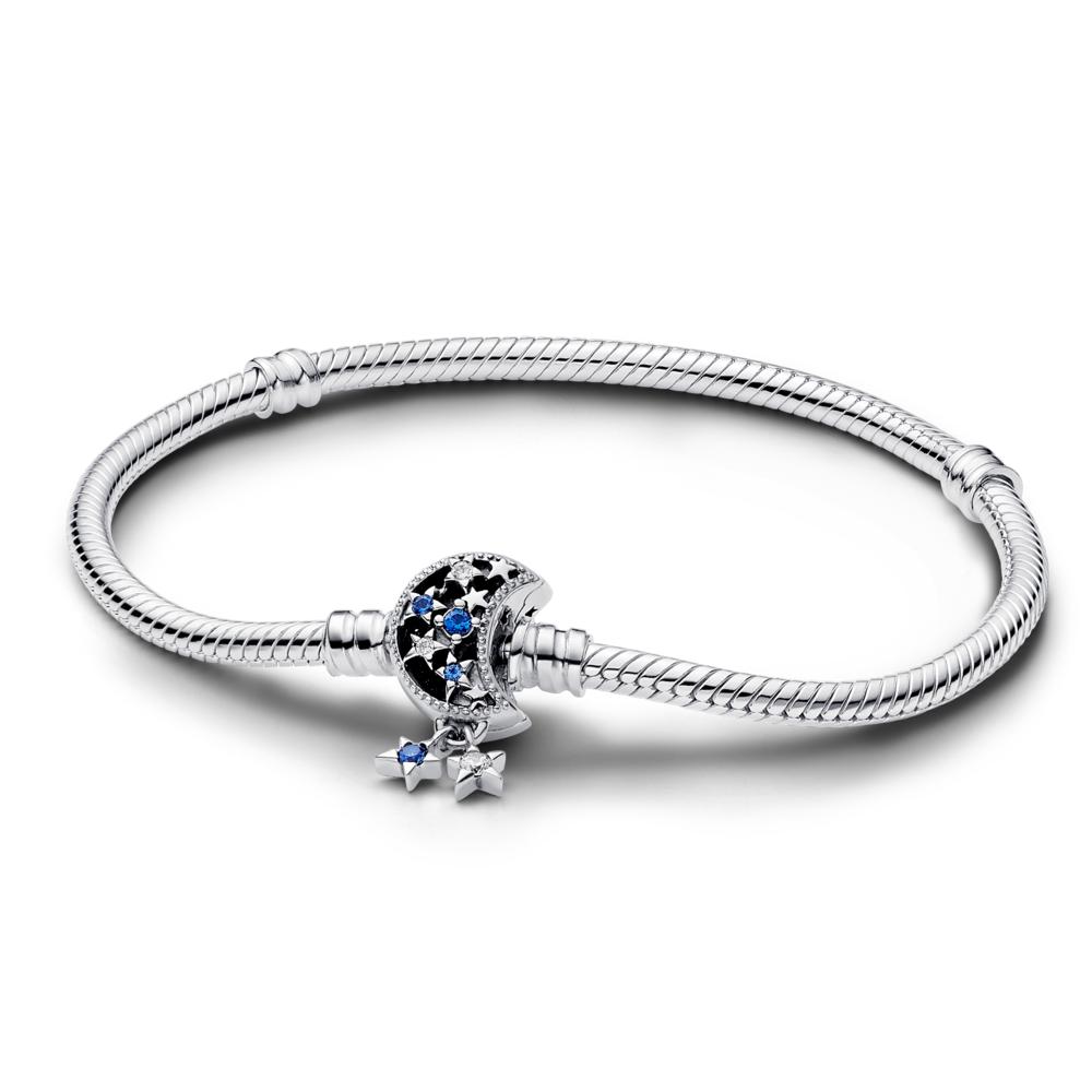 Pandora Moments Bracelet Maille Serpent Fermoir Lune Scintillante 592819C01