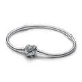 Pandora Moments Bracelet Maille Serpent Fermoir Ailes Cœur 593680C01
