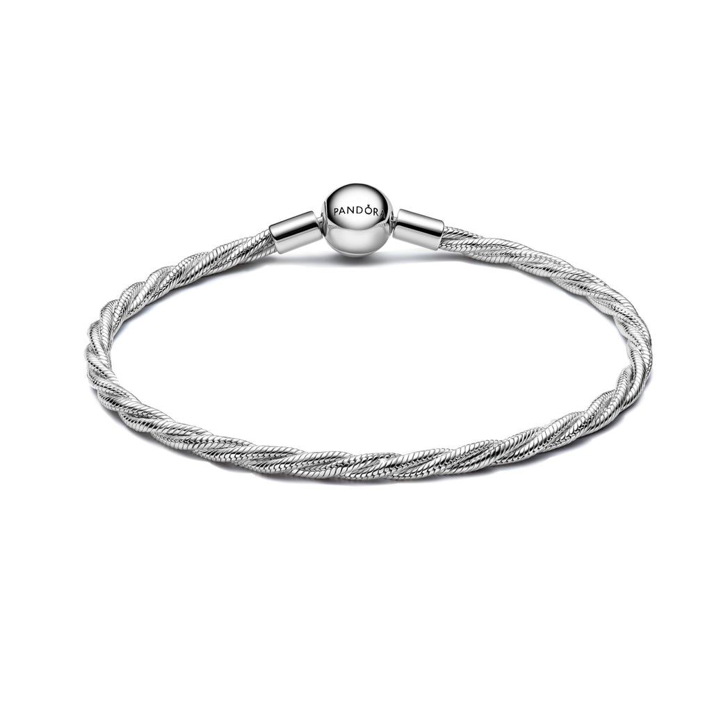 Pandora Moments Bracelet Maille Serpent Torsadée Fermoir Pandora Rond 593757C00
