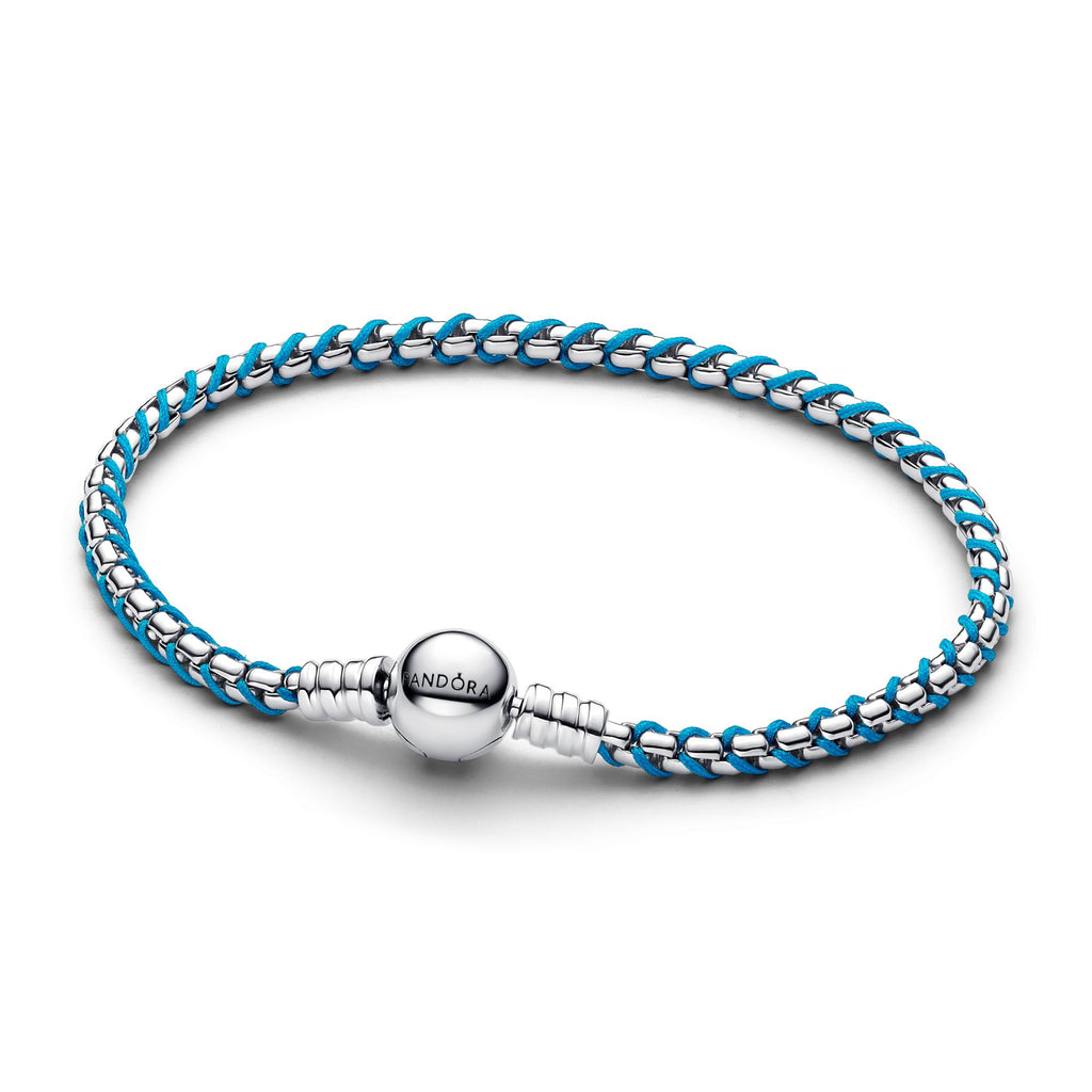 Pandora Moments Bracelet Maille Serpent Cordon Bleu 593816C01