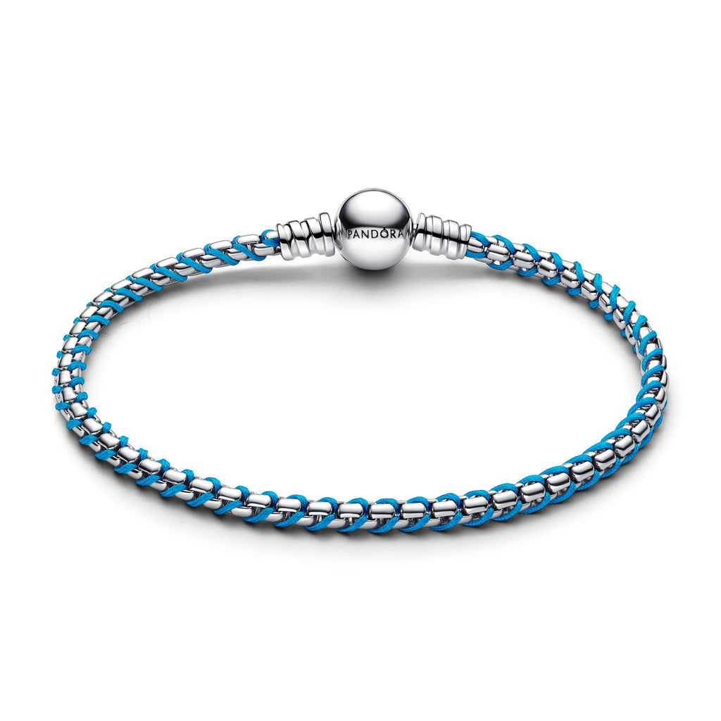 Pandora Moments Bracelet Maille Serpent Cordon Bleu 593816C01