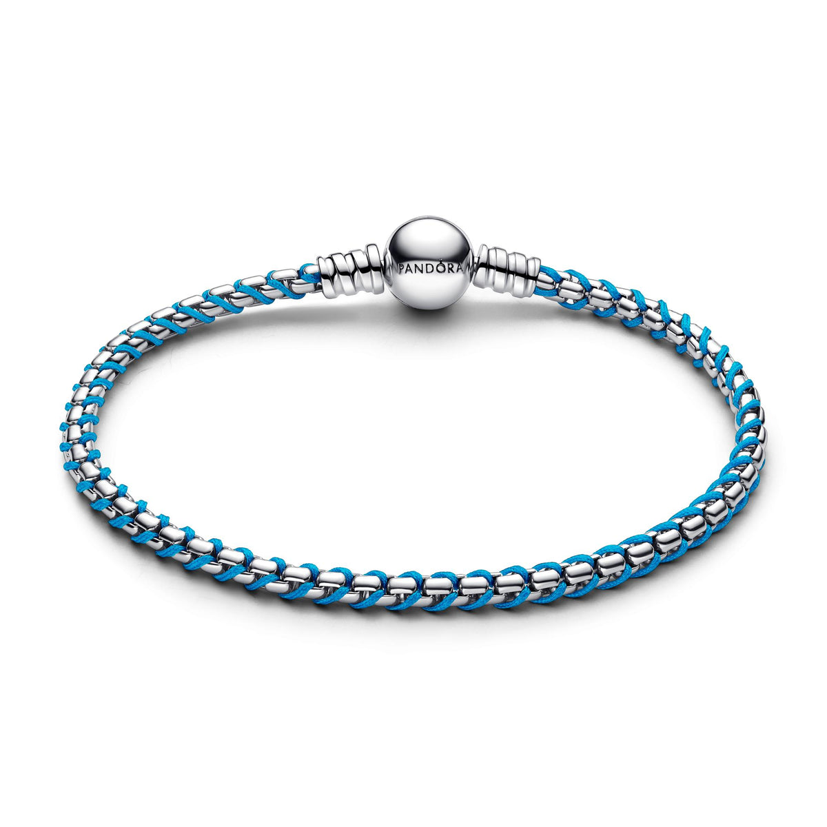 Pandora Moments Bracelet Maille Serpent Cordon Bleu 593816C01