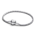Pandora Moments Bracelet Maille Serpent Facetté Fermoir Cœur 594236C00