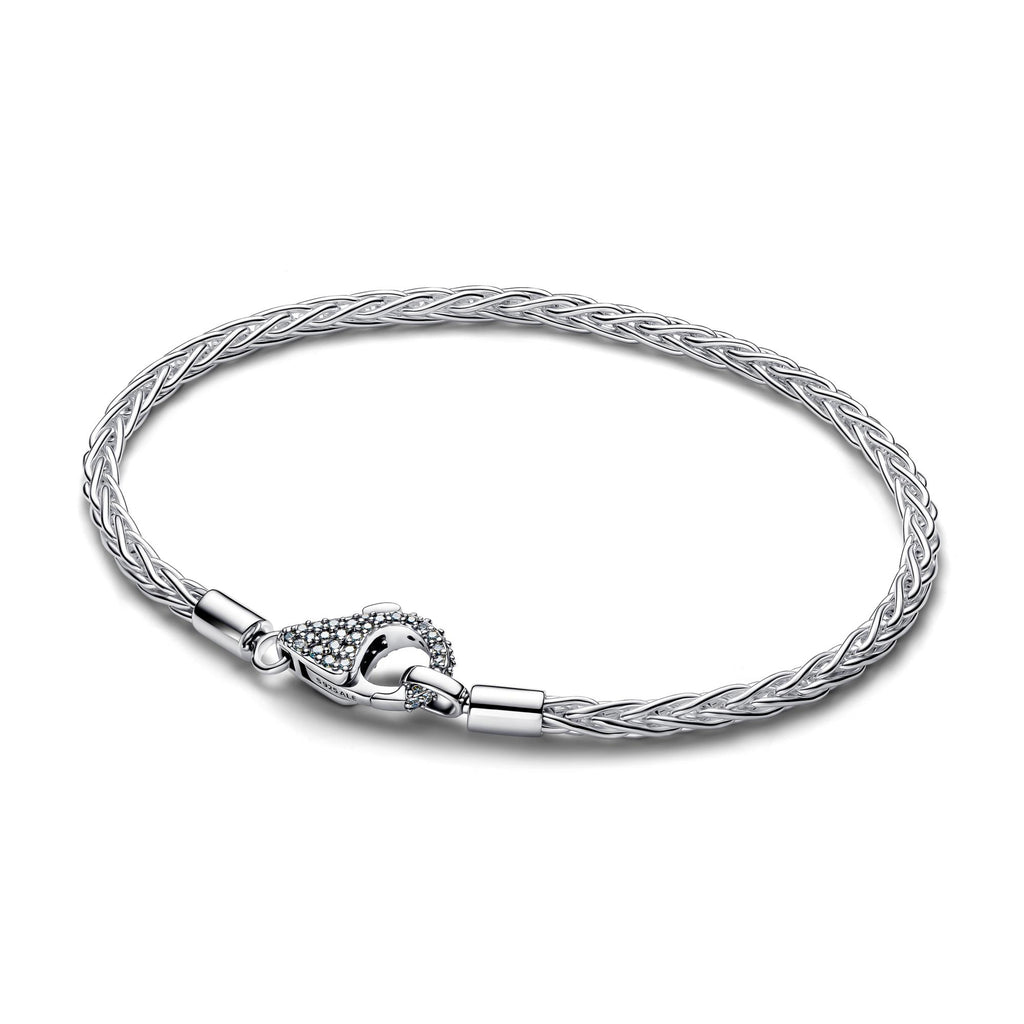 Pandora Moments Bracelet à Charms Maille Sétaire Fermoir Pavé 594462C01