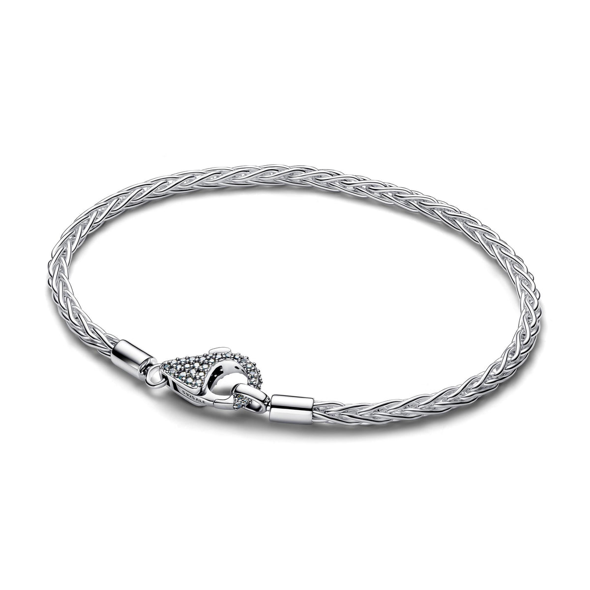 Pandora Moments Bracelet à Charms Maille Sétaire Fermoir Pavé 594462C01