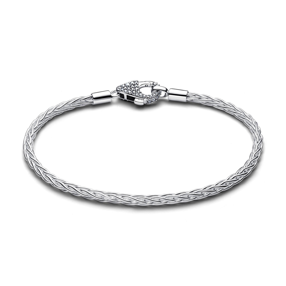 Pandora Moments Bracelet à Charms Maille Sétaire Fermoir Pavé 594462C01