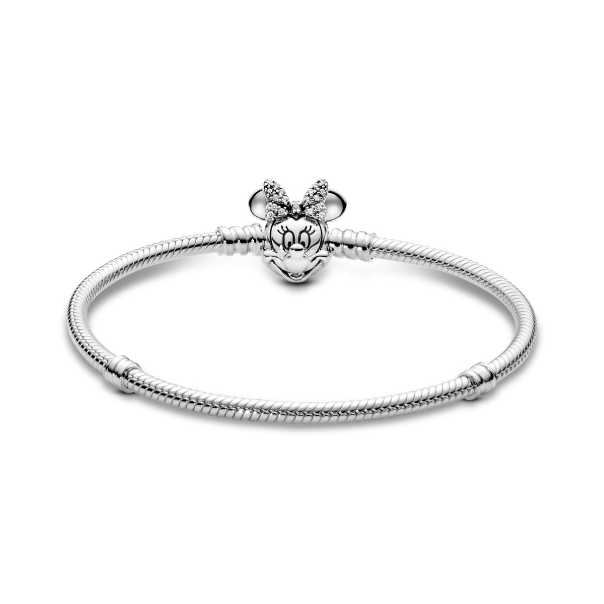 Pandora Disney Bracelet Maille Serpent Fermoir Disney Pandora Moments Pavé Minnie 597770CZ