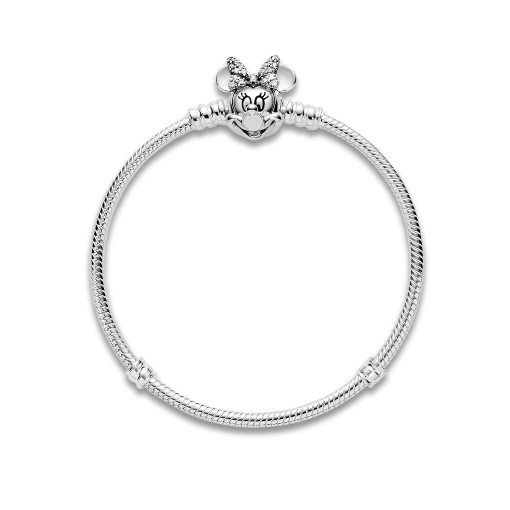 Pandora Disney Bracelet Maille Serpent Fermoir Disney Pandora Moments Pavé Minnie 597770CZ