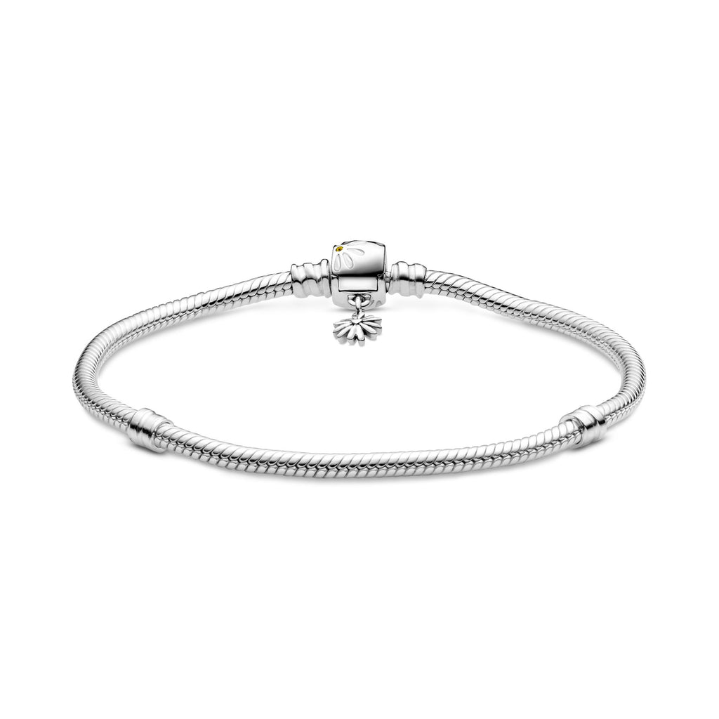 Pandora Moments Bracelet Maille Serpent Fermoir Marguerite 598776C01