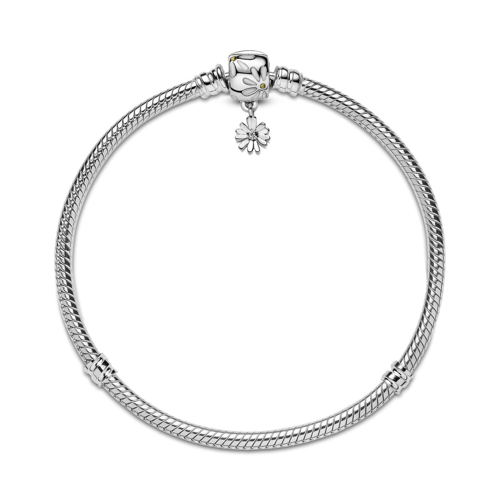 Pandora Moments Bracelet Maille Serpent Fermoir Marguerite 598776C01