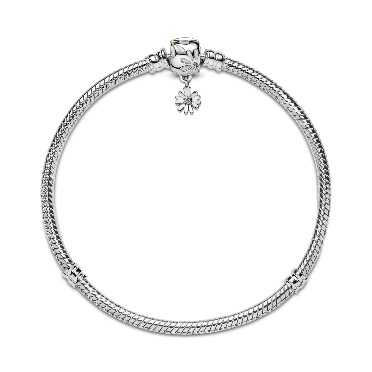 Pandora Moments Bracelet Maille Serpent Fermoir Marguerite 598776C01