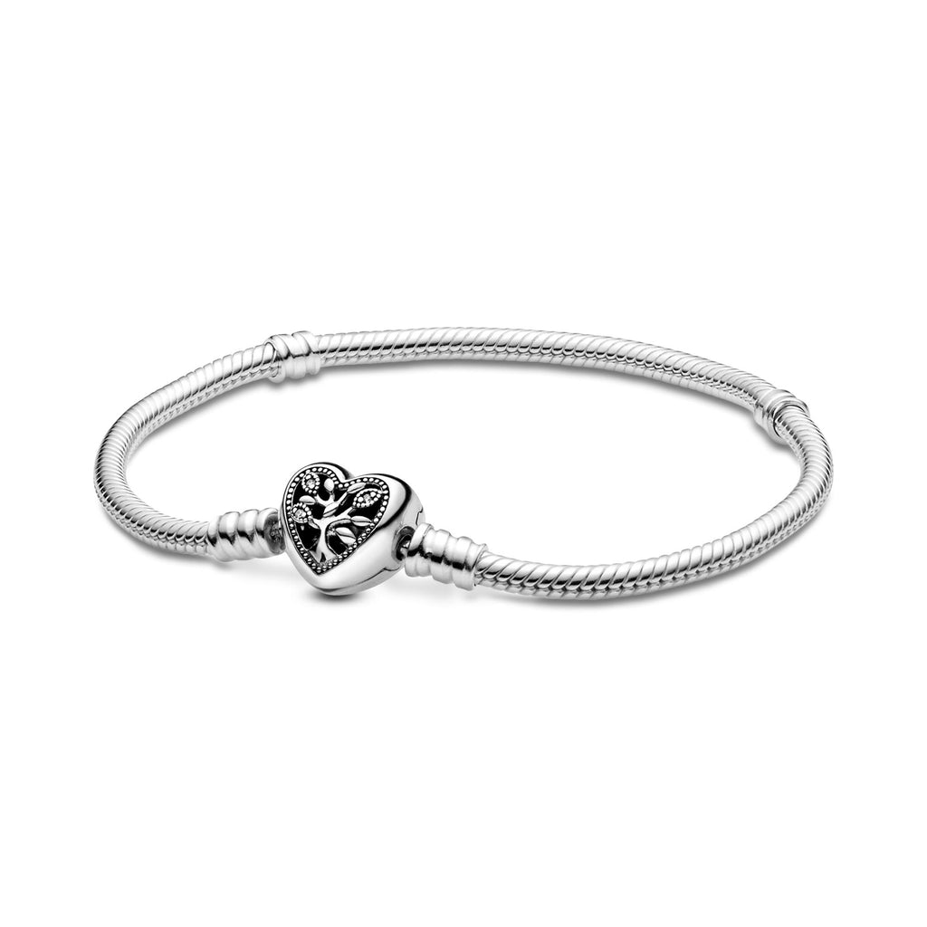 Pandora Moments Bracelet Maille Serpent Fermoir Cœur Arbre de Vie 598827C01