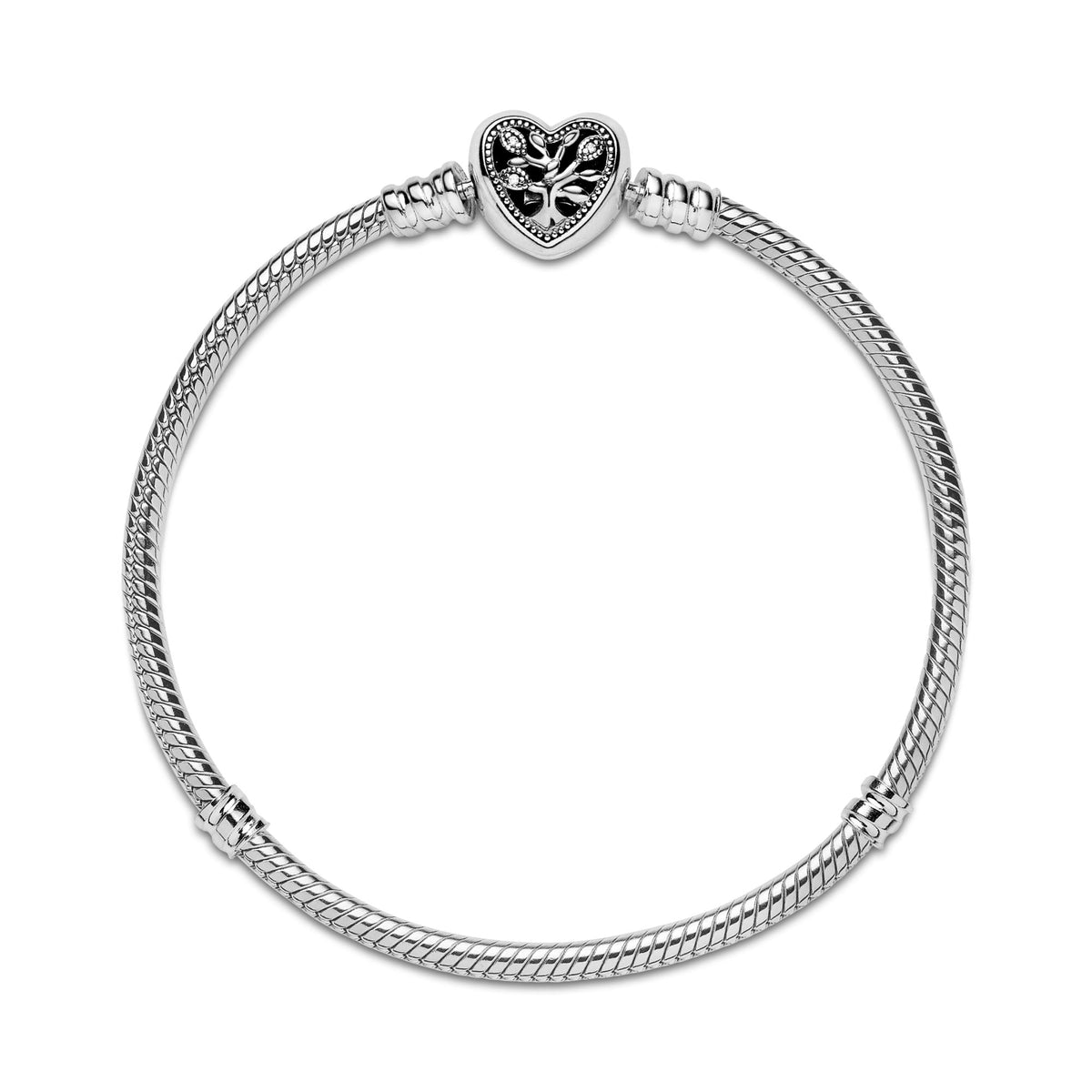 Pandora Moments Bracelet Maille Serpent Fermoir Cœur Arbre de Vie 598827C01