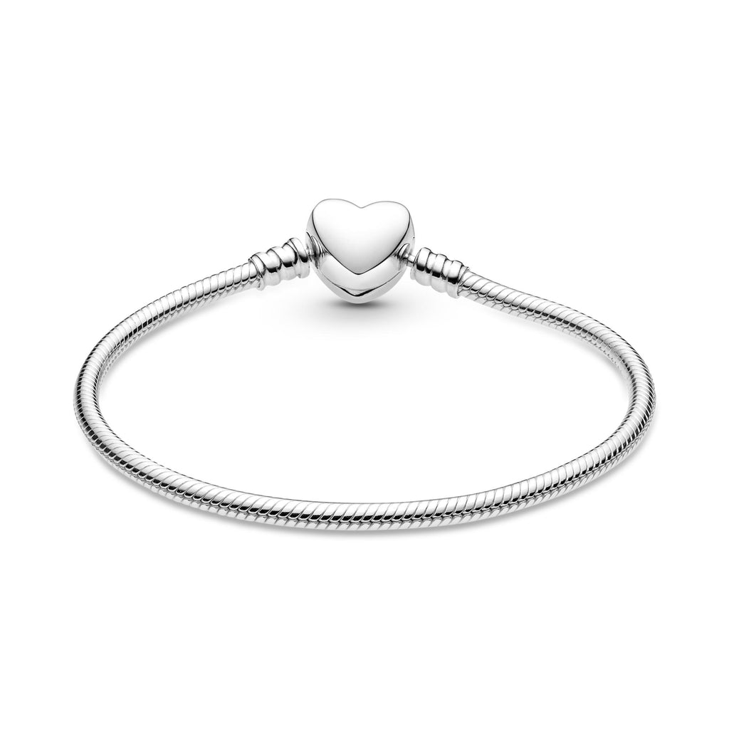 Pandora Moments Bracelet Maille Serpent Fermoir Cœur Gravable 599206C00