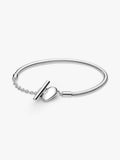 Pandora Moments Bracelet Maille Serpent Barre en T Cœur 599285C00