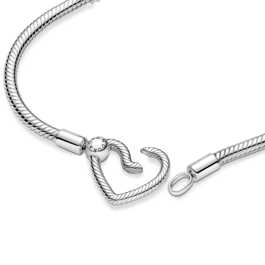 Pandora Moments Bracelet Maille Serpent Fermoir Cœur 599539C00