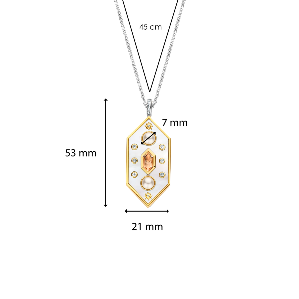 Ti Sento Milano Pendentif Lune et étoiles 6825MW