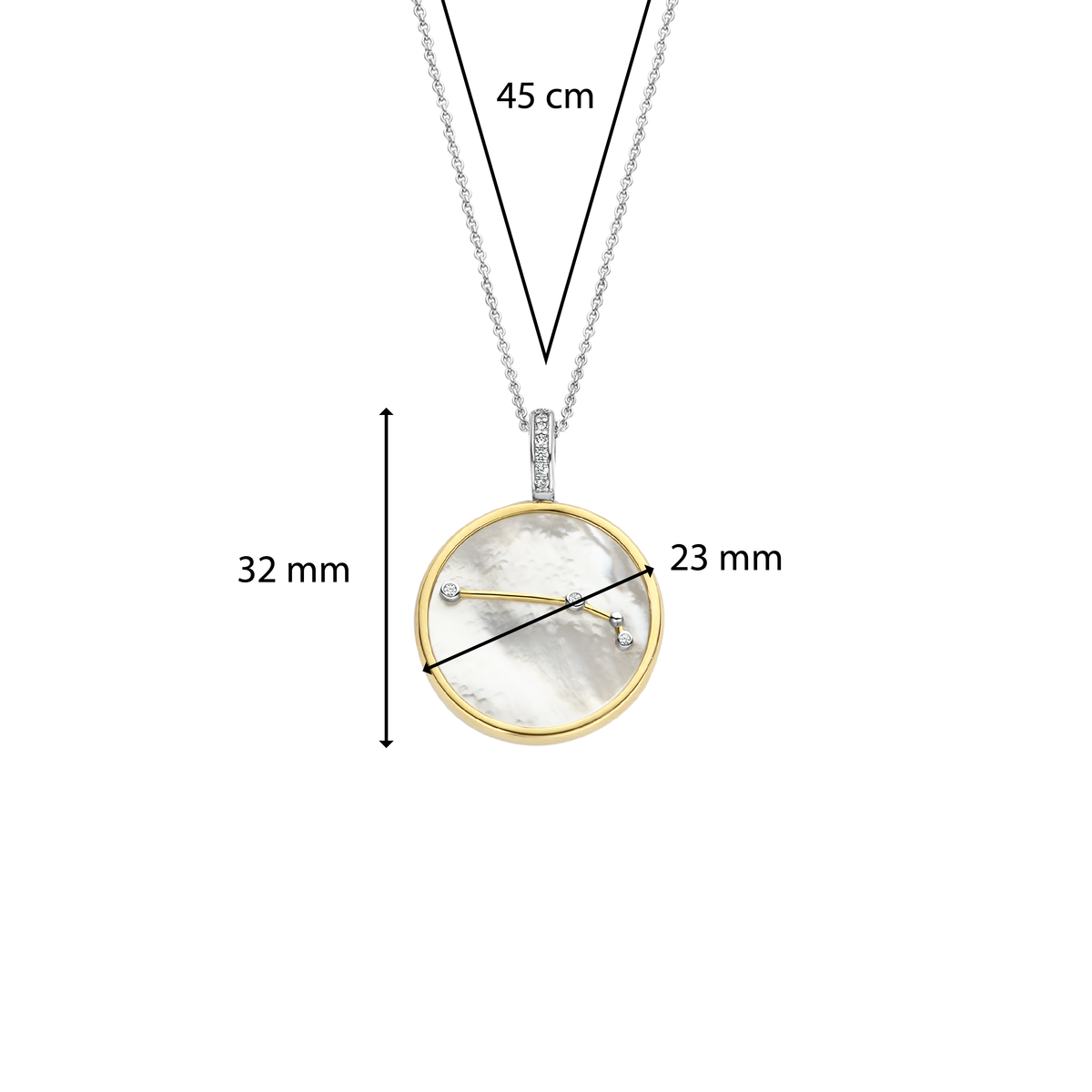 Ti Sento Milano Pendentif Bélier Lune et étoiles 6826AR