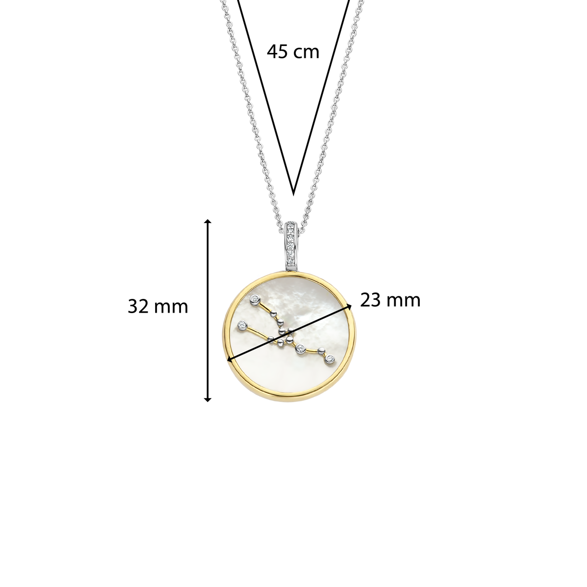 Ti Sento Milano Pendentif Taureau Lune et étoiles 6826TA