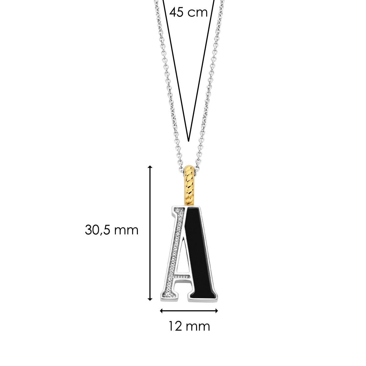 Ti Sento Milano Pendentif lettre A Lettres et chiffres 6840BL_A